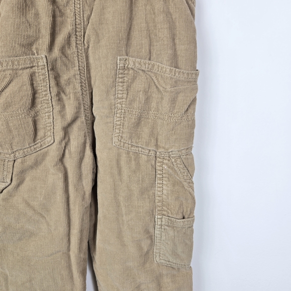 OshKosh B'gosh Kids 3T Overall Tan Corduroy Red Black Checkered Lined - Picture 5 of 6